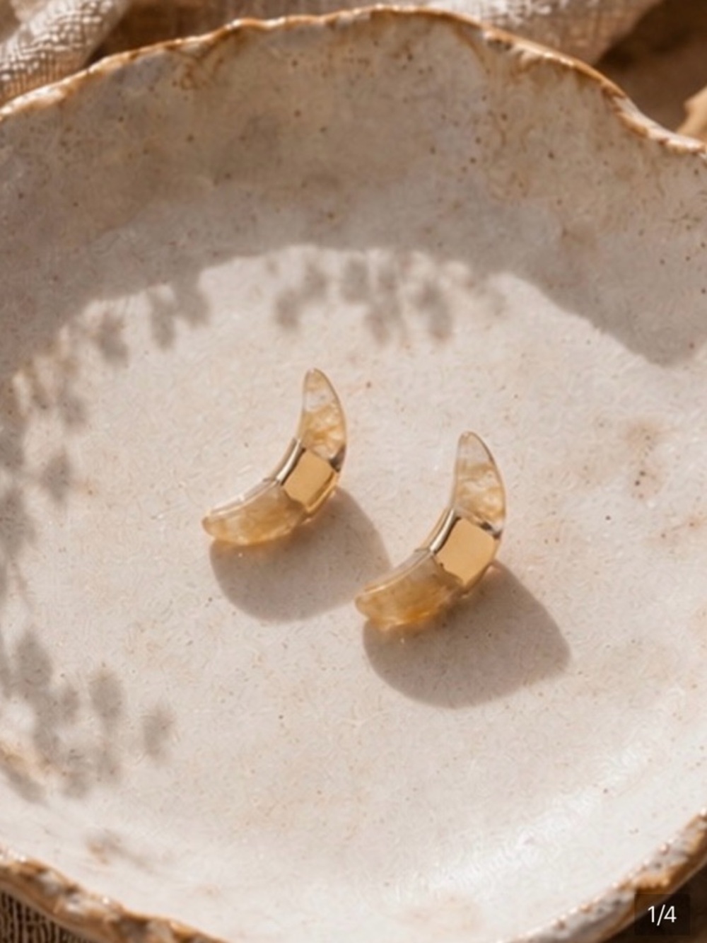 Scout Gold-Tone Crescent Earrings with Citrine Resin